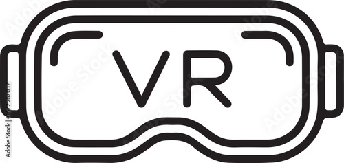 Virtual reality vr goggles icon line art technology