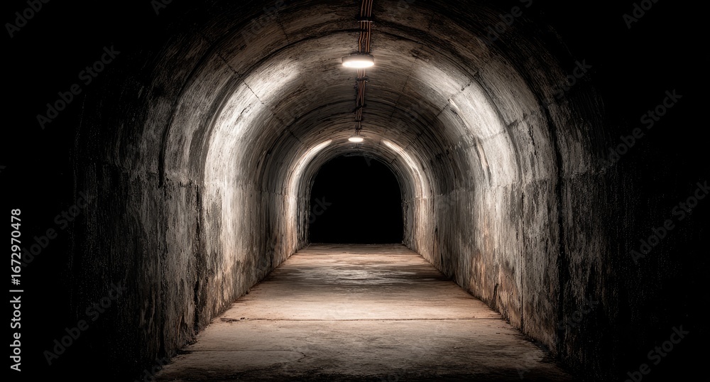 Fototapeta premium Dark, arched tunnel