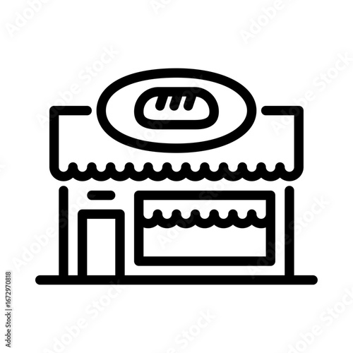 Bakery Shop outline icon. bakery black line illustration.