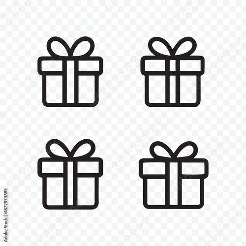 Elegant Gift Box Icon Set