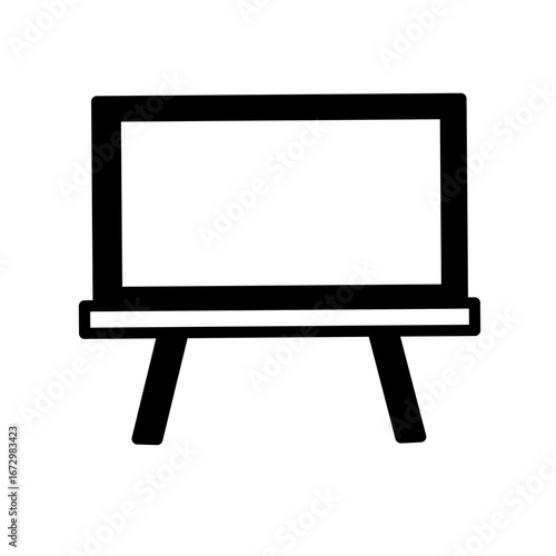 Simple Outline Black and White Easel Display Board Stand Icon Graphic