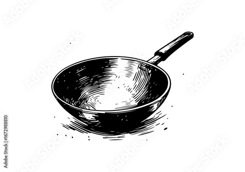 Wok hand drawn vector illustration