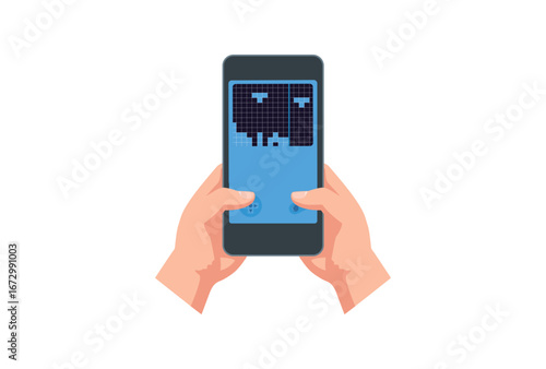 Illustration play game in smartphone