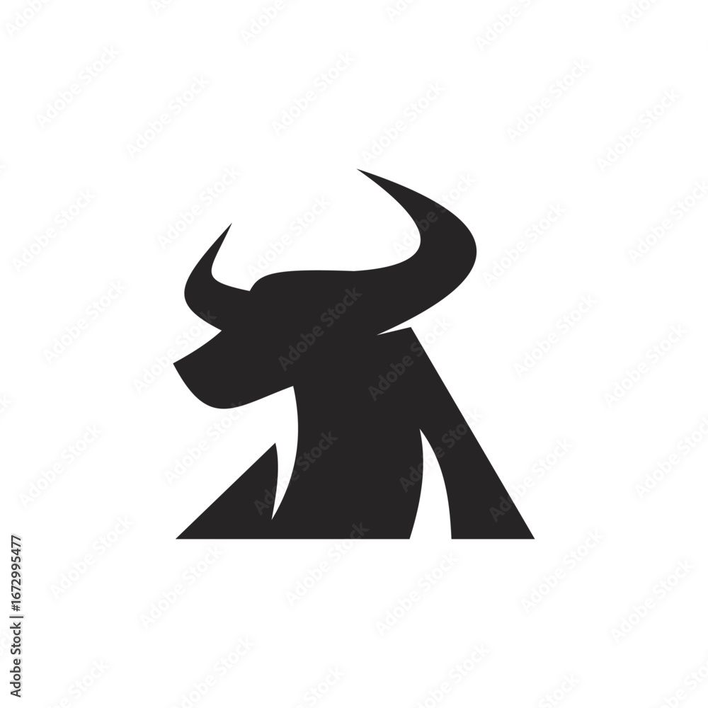 Fototapeta premium Abstract Bull Head Silhouette Vector Logo Design