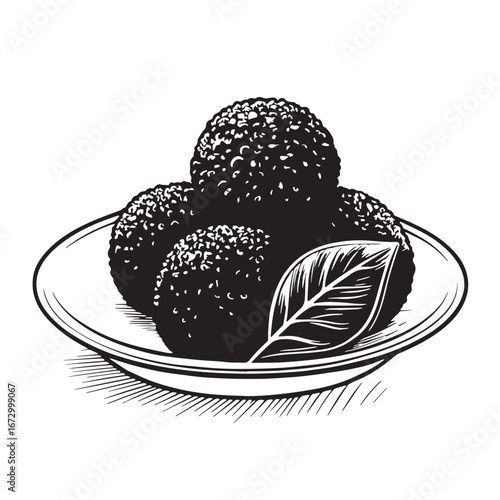 Black falafel Silhouette Vector, High Quality Illustration on White Background