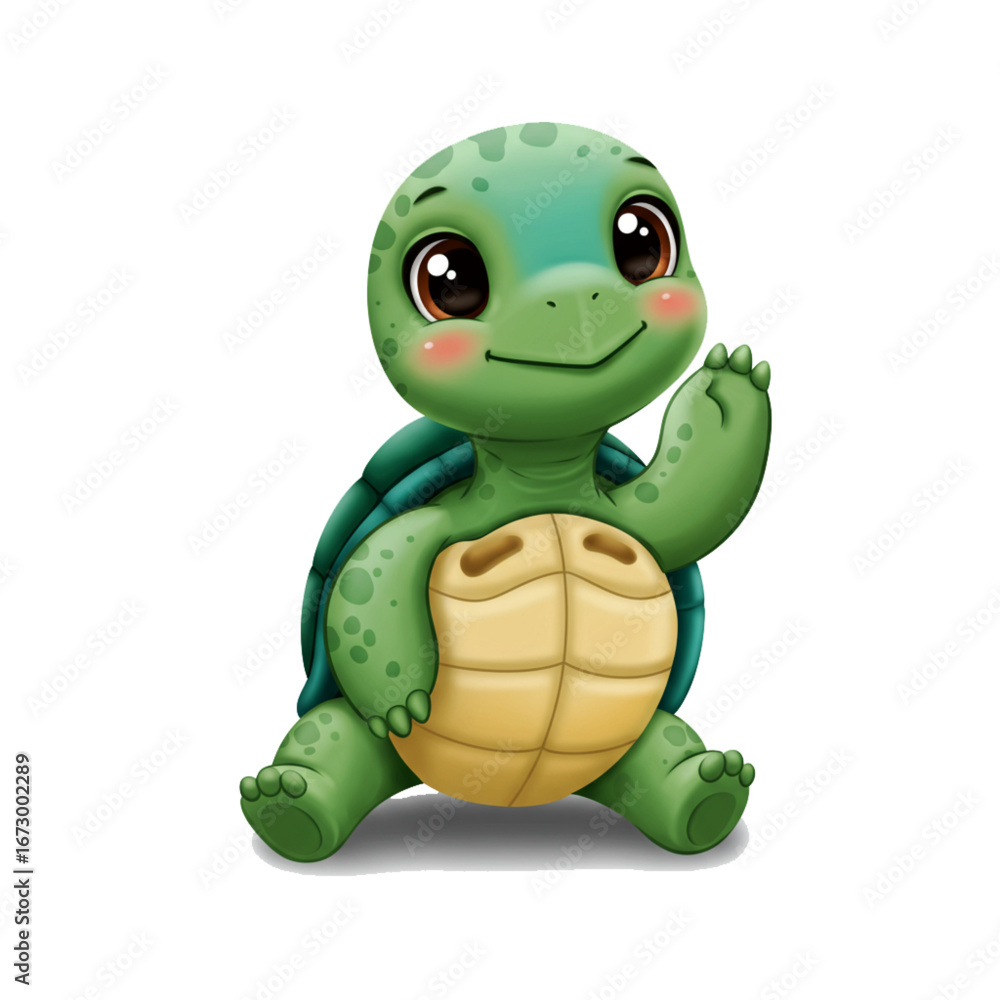 Fototapeta premium This design highlights the charm of a turtle, making it a symbol of patience, innocence, and lovable character.