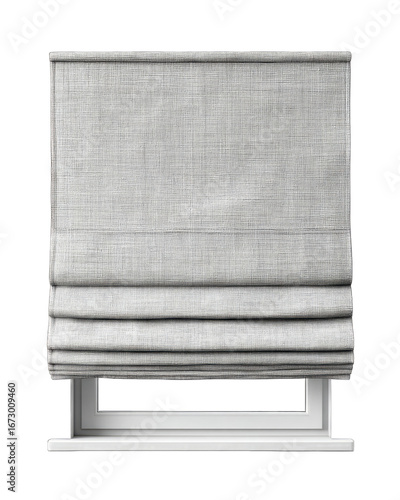 Light gray pleated window blind
