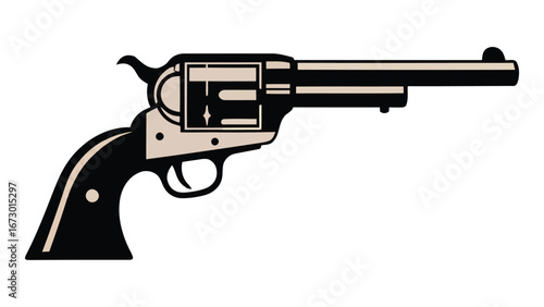 A classic revolver, a vintage firearm design, a symbol of the American West and historical combat