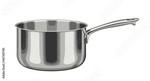 Stainless Steel Saucepan with Ergonomic Handle.
