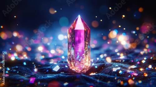 Enchanting Crystal Formation: A mesmerizing display of vibrant colors and magical energy