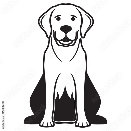 A black silhouette of a Labrador retriever vector