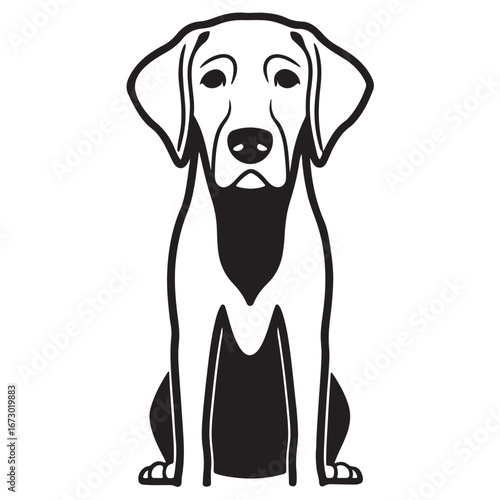A black silhouette of a Labrador retriever vector