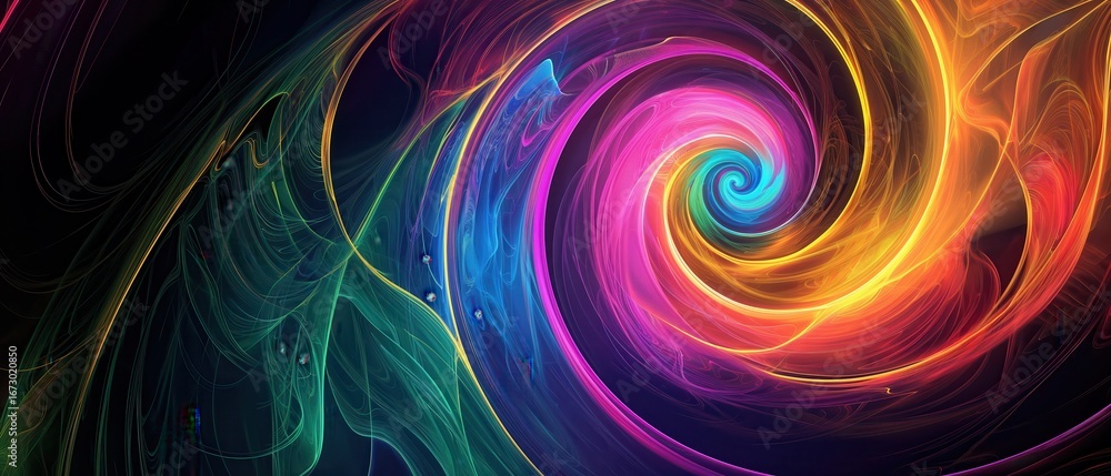 Fototapeta premium Vibrant swirling nebula abstract art background