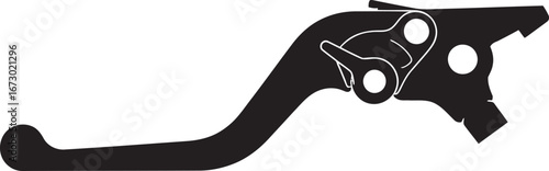 Flat black motorcycle clutch lever silhouette vector icon on transparent background