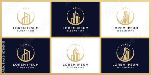 Star building logo design set