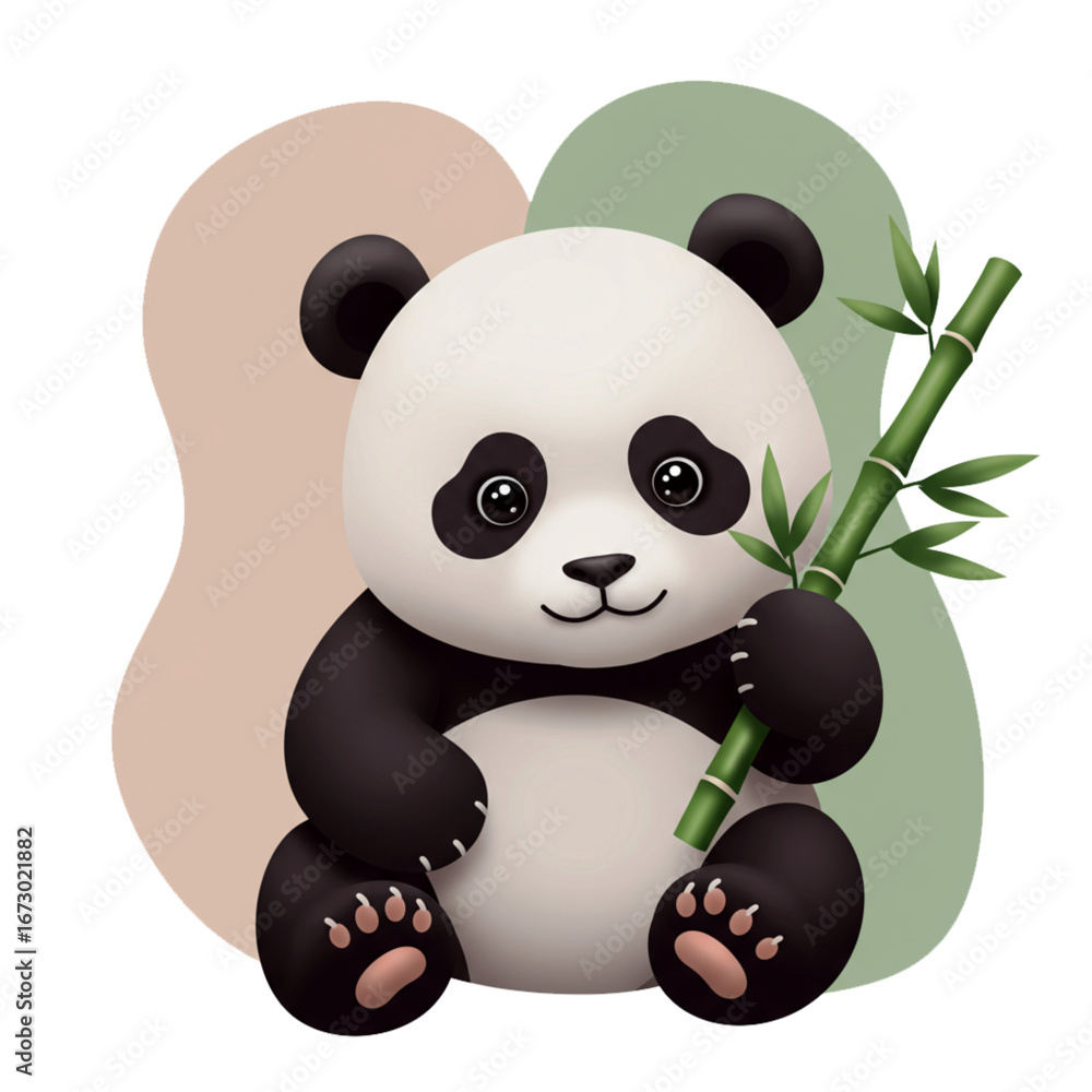 Obraz premium A playful panda vector that highlights fun and innocence, creating a delightful image full of warmth and cheer.
