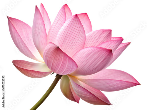 Beautiful pink lotus flower blooming against a dark background
