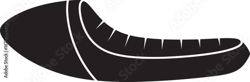 Flat black motorcycle seat silhouette vector icon on transparent background