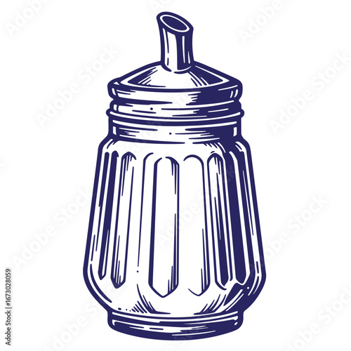 Vintage hand drawn sugar dispenser illustration suitable for cafe restaurant and food design