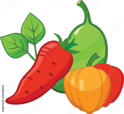 Capsicum Yam Image With White Background