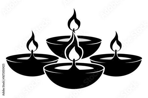 Vector illustration of a coffee cup candle and coffee pot