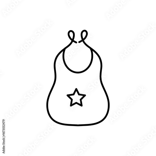 Baby bib icon simple vector simple linear illustration for web and app..eps