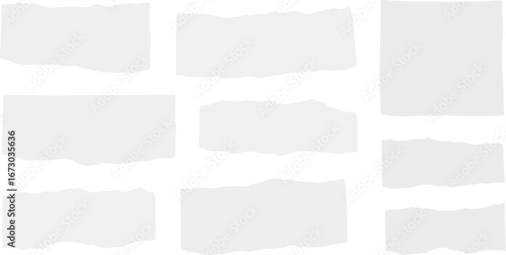 custom made wallpaper toronto digitalCollection of torn paper pieces with rough edges on white background