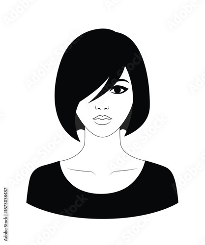 a woman's head and shoulders isolated on white background