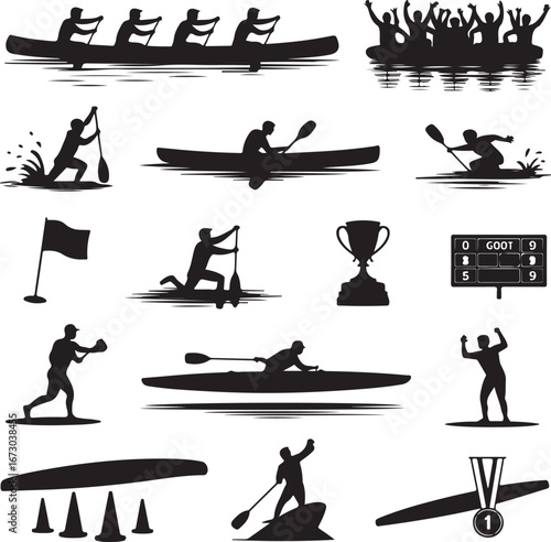 set of silhouettes of people vector