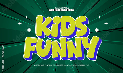 kids funny editable text effect for kids