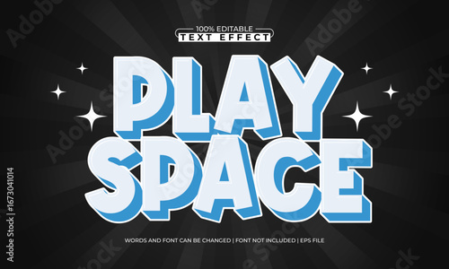 play space editable text effect for kids