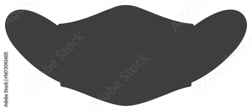 Simple graphic of a dark gray face mask.