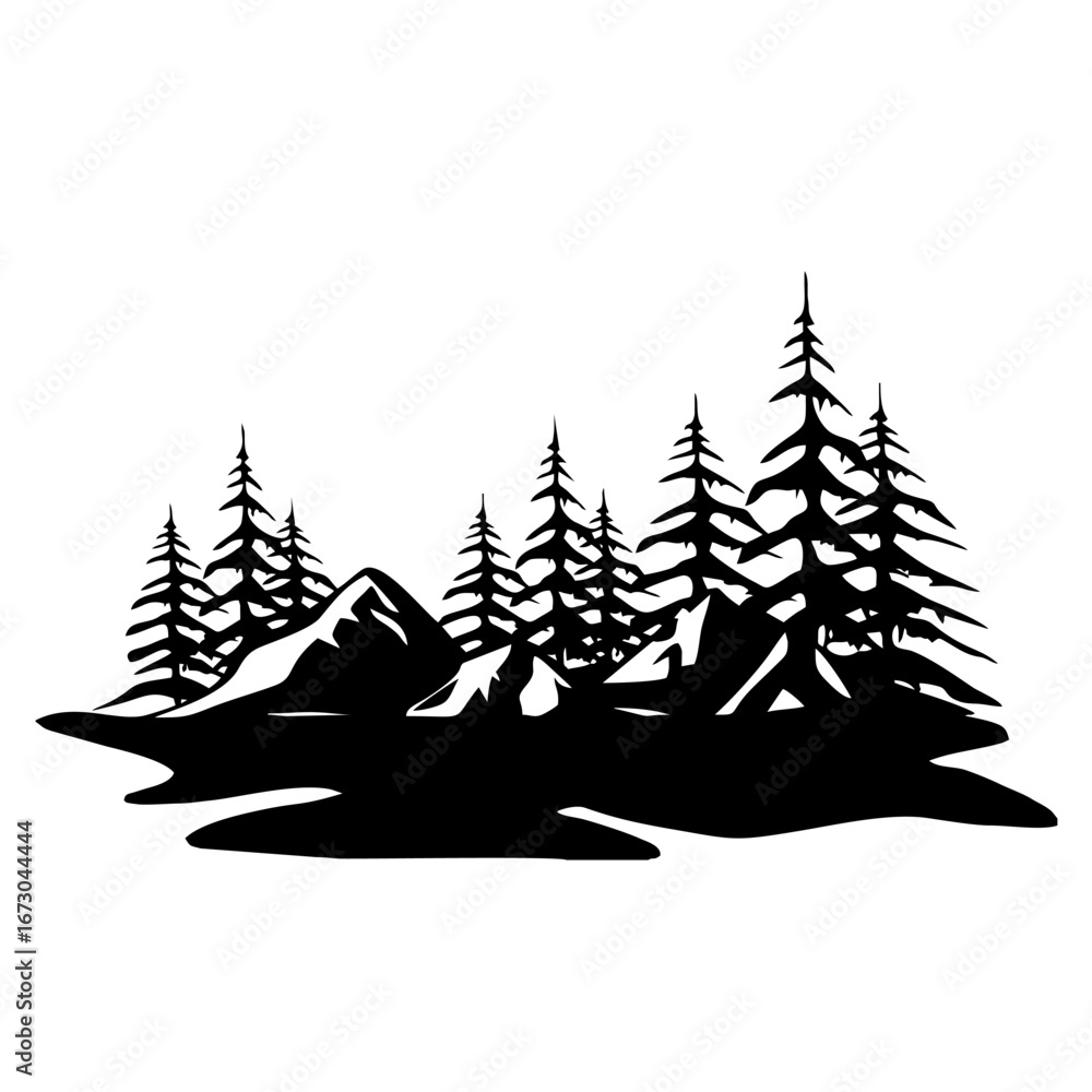Fototapeta premium vector a snow mountain forest winter