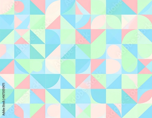 Wallpaper Mural Abstract geometric pattern with pastel colors (2) Torontodigital.ca