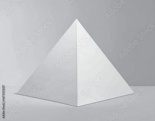 Wallpaper Mural Contemporary minimal design featuring a simple white triangular pyramid on smooth gray background surface Torontodigital.ca