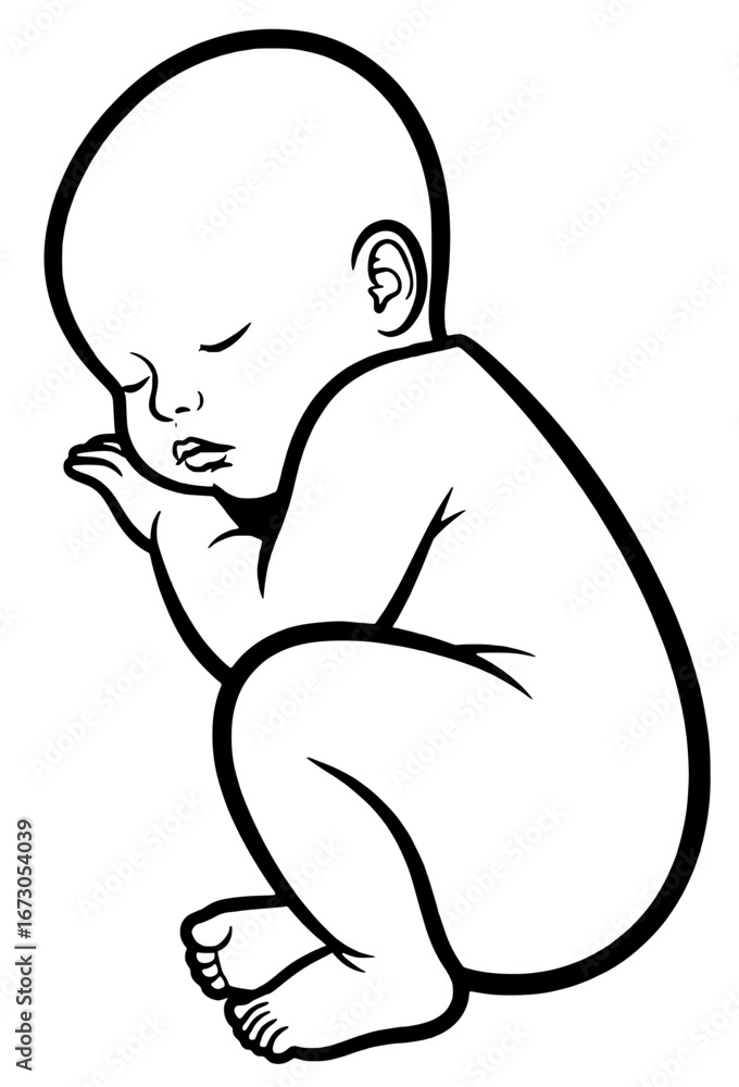 Fototapeta premium baby sleeping black and white concept