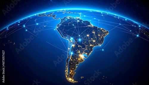 South America globe map