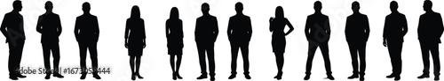 Wallpaper Mural Business team silhouette, group of professionals, corporate people standing, men and women in formal attire, office worker shadow collection design Torontodigital.ca