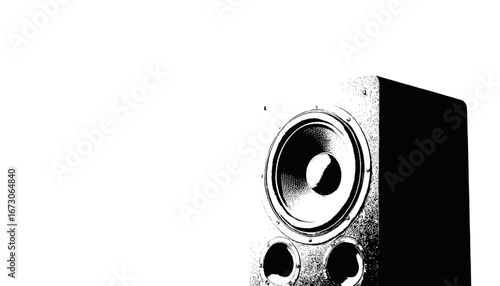 Powerful audio speaker design with dynamic contrast, perfect for music studios, concerts, and sound system installations, delivering immersive sound experiences