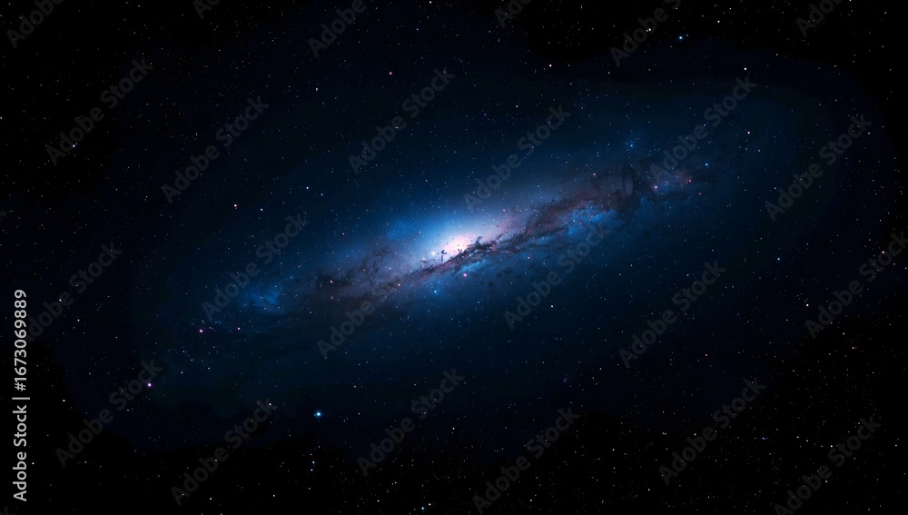 Fototapeta premium Beautiful Spiral Galaxy Formation with Stars, Nebulae and Cosmic Glow.
