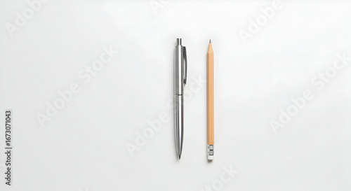 Wallpaper Mural Pen and Pencil on White Background for Writing and Ideas Torontodigital.ca