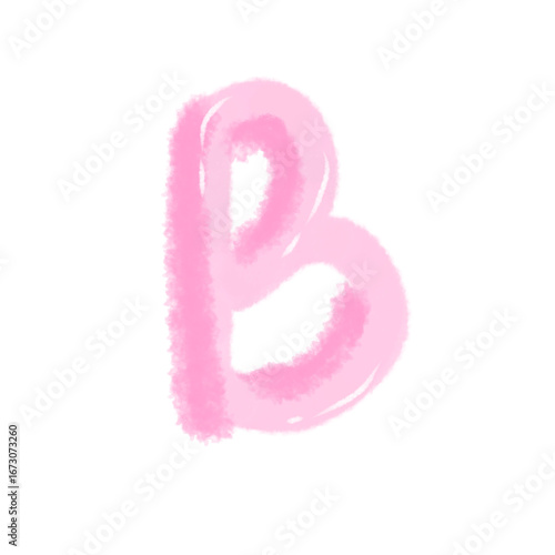 Pink Bubble Letter B | Cute Hand Drawn Alphabet