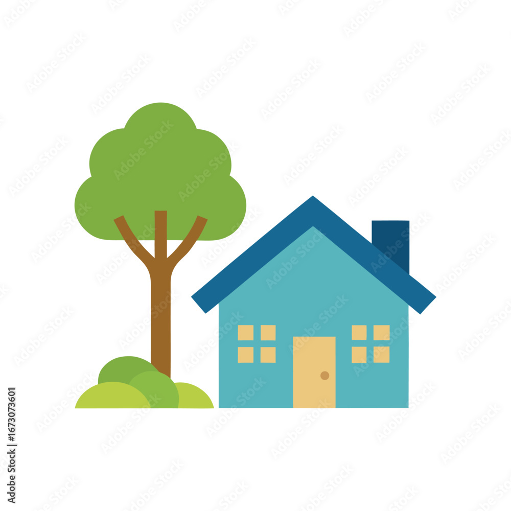 Fototapeta premium house tree logo vector illustration
