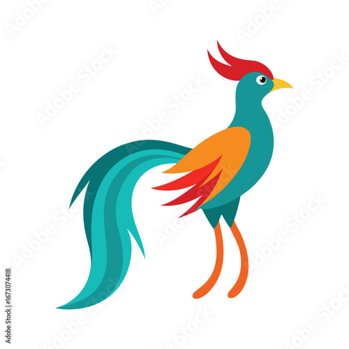 long tail bird logo vector