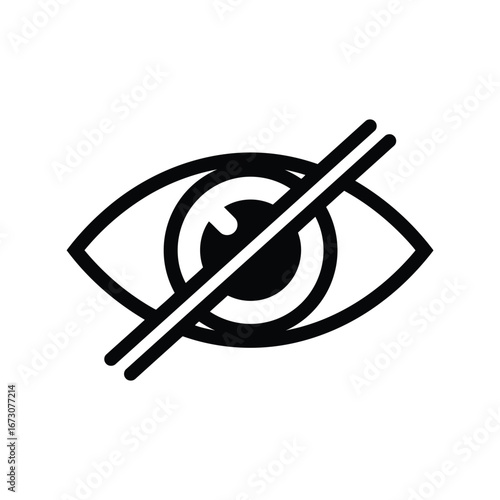 Invisible vision icon crossed out no see symbol private secret stealth confidential unseen concept vector