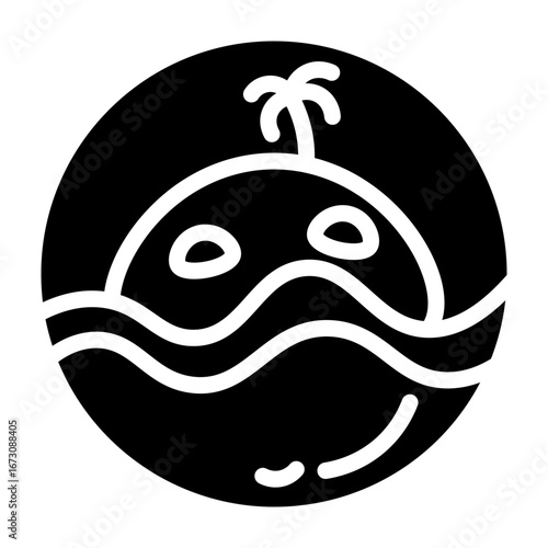 Castaway Tent Vector Glyph Icon Design