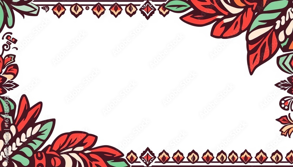 Obraz premium Seamless Polynesian tribal border pattern, perfect for fabric, wrapping, or digital design, tribal, island