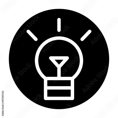 Lightbulb Moment Vector Glyph Icon Design