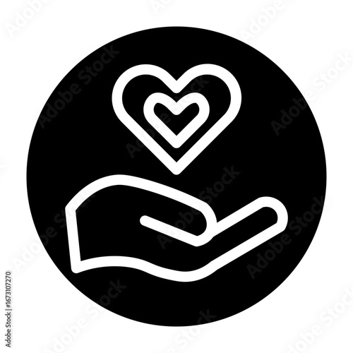 Heart Awakening Vector Glyph Icon Design