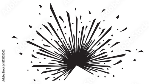 Black Burst Design Isolated on White Background